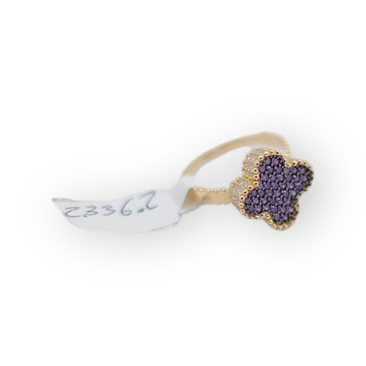 Women's 14k Purple Clover Ring