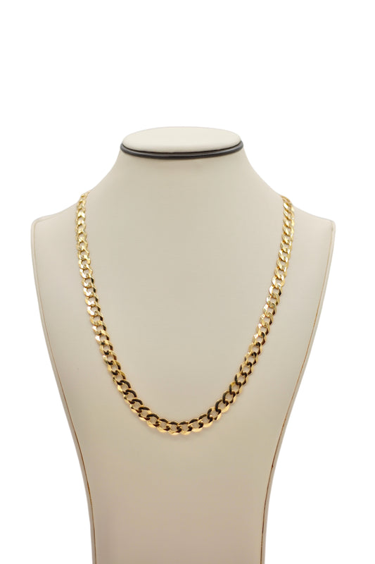 Men's 14k Gold Cuban Flat Chain - 8mm