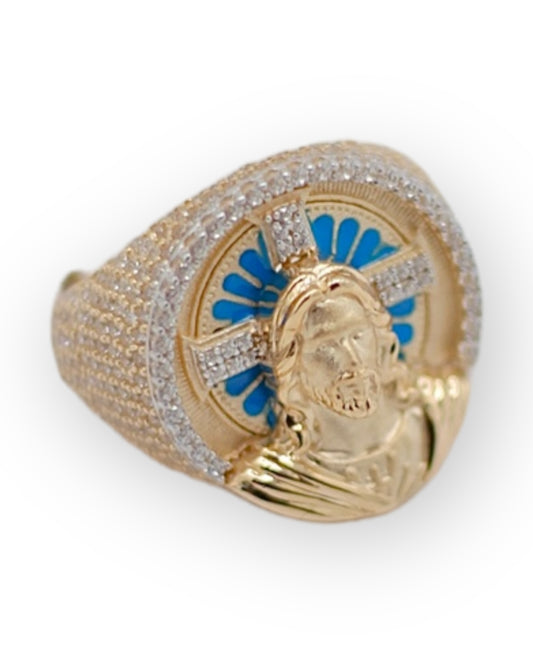 14k Gold Jesus Face Ring