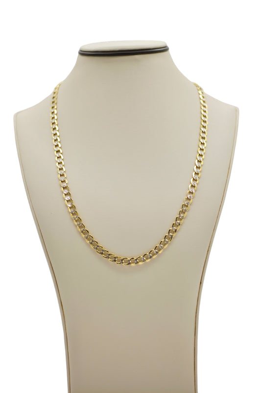 Men's 14k Gold Cuban Flat Chain - 8mm