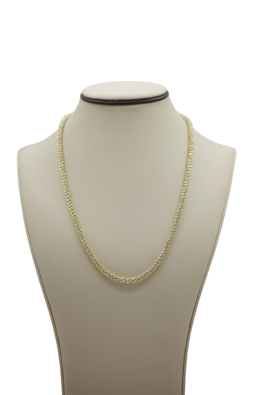 Gold Ice Moon Cut Chain - 4.5mm