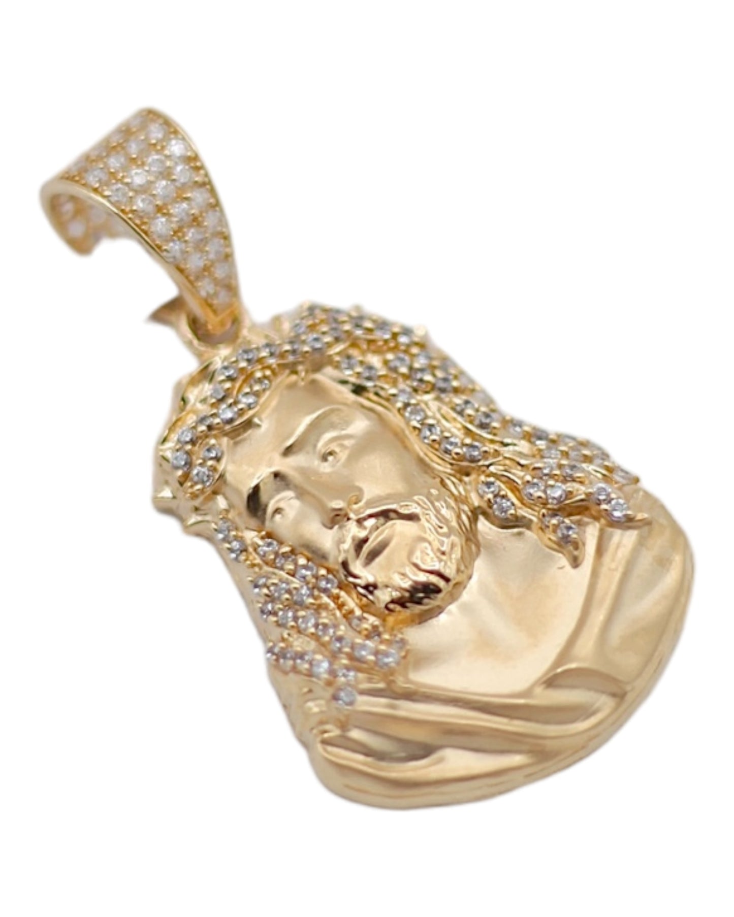 14k Men's Jesus Face Pendant