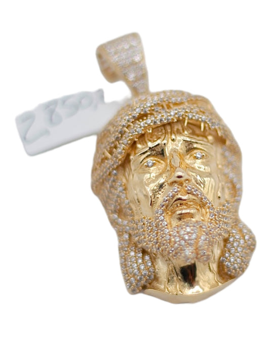 14k Men's Jesus Face Pendant