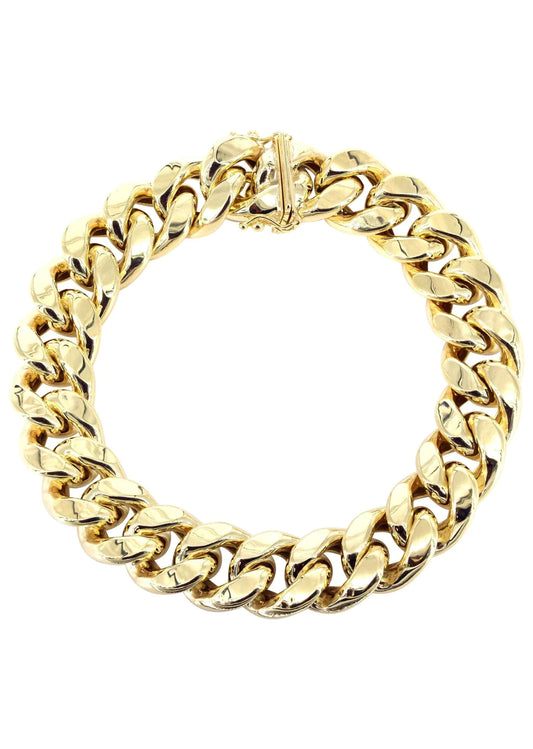 14K Hollow Miami Cuban Bracelet